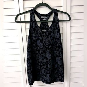 Skirt Sports Eclipse Top in “Fleur Noir” Print, Size XS